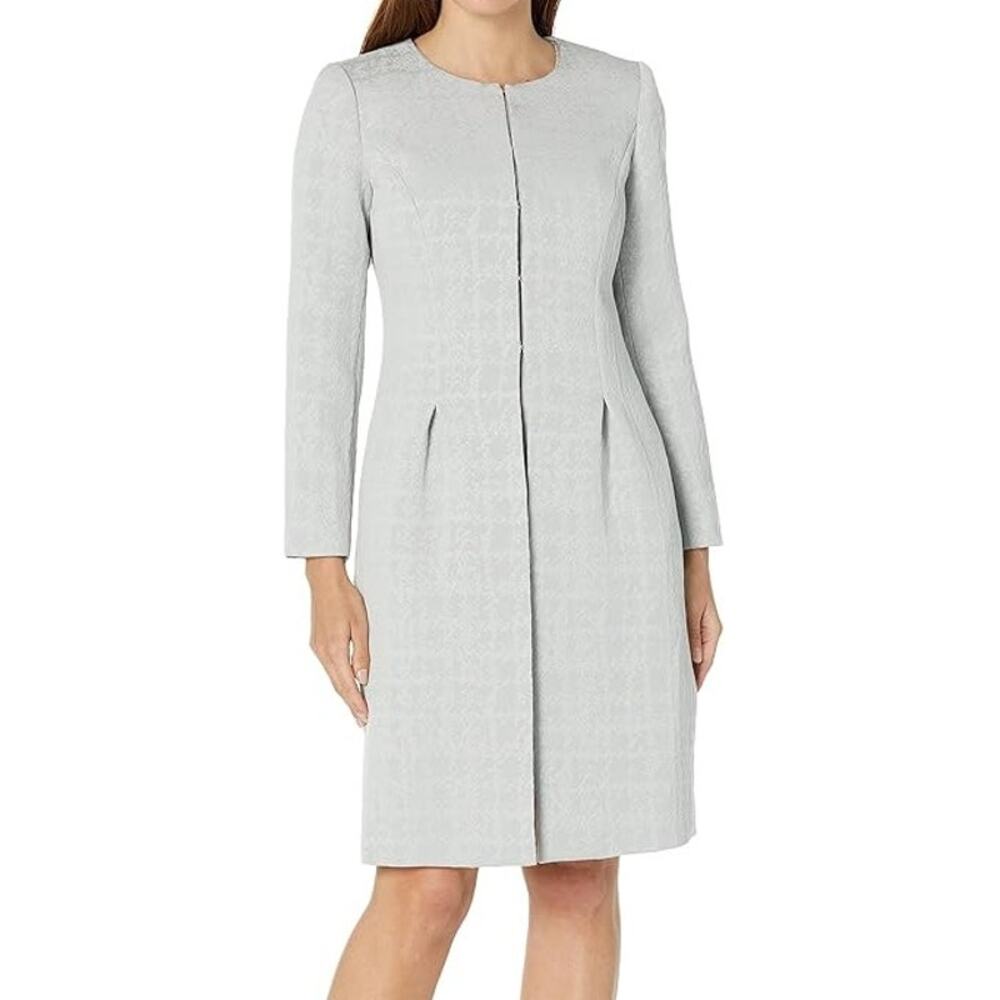 Le Suit Petite NWT Jacquard Long Jacket Size 2P Jacket Only Platinum Pleated
